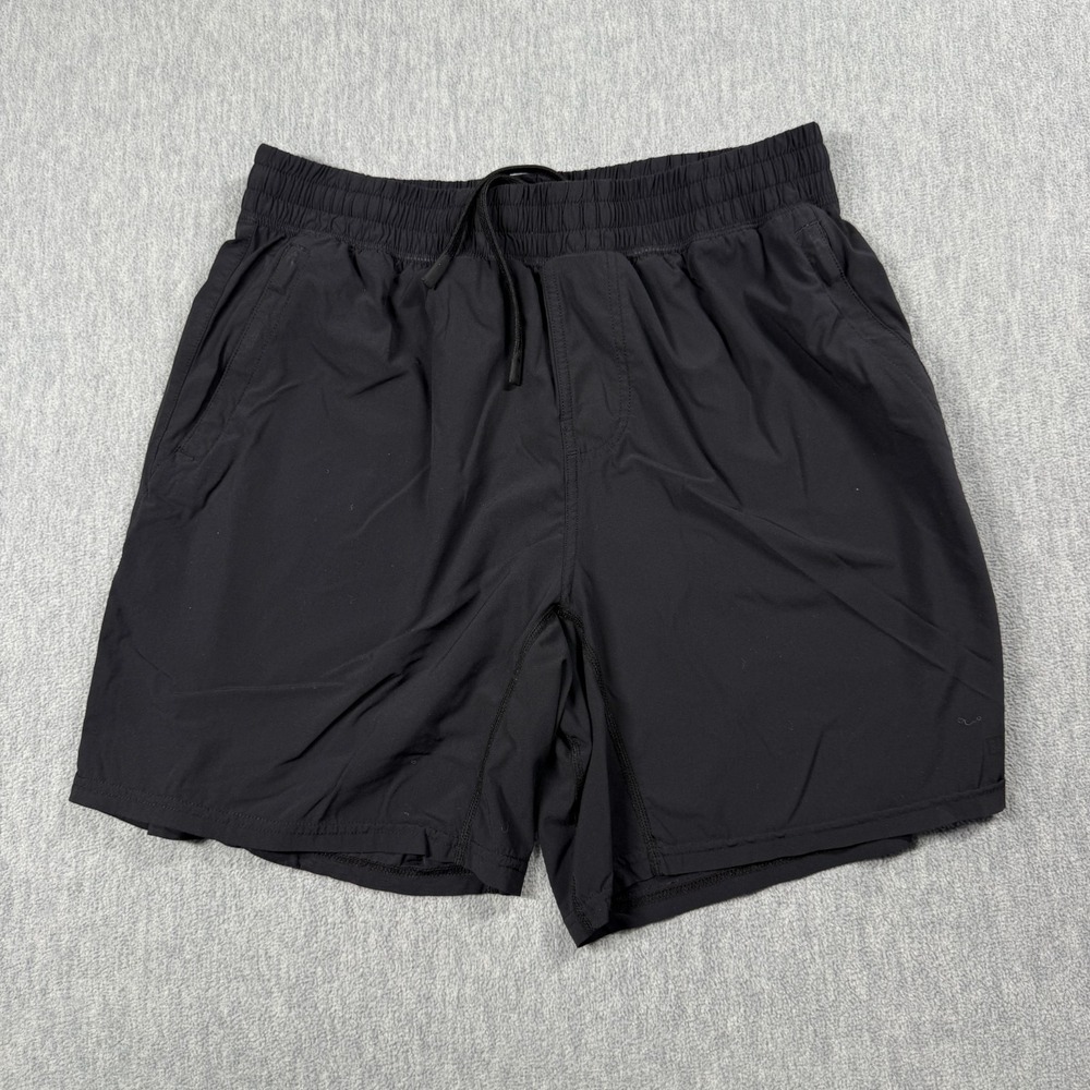 Barbell Shorts Wome L Black Athletic Elastic Drawstring Training Running Workout